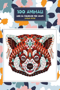 Libri da colorare per adulti - Livello facile - 100 Animali