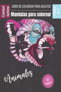 Mandalas para colorear animales - Libro para colorear