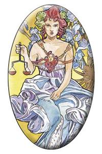 Tarot Art Nouveau Justice Magnet