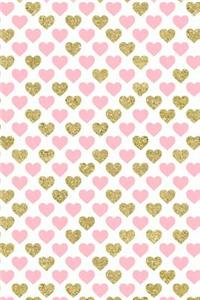Pink and Gold Hearts Notebook