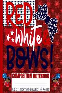 Red White & Bows Composition Notebook