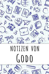 Notizen von Godo: Kariertes Notizbuch mit 5x5 Karomuster für deinen personalisierten Vornamen