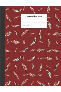 Composition Book College-Ruled Floating Feathers