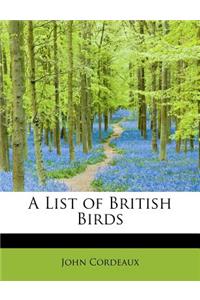 List of British Birds