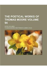 The Poetical Works of Thomas Moore Volume 94; In Six Volumes