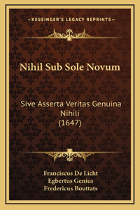 Nihil Sub Sole Novum