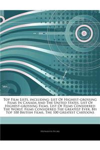 Articles on Top Film Lists, Including: List of Highest-Grossing Films in Canada and the United States, List of Highest-Grossing Films, List of Films C