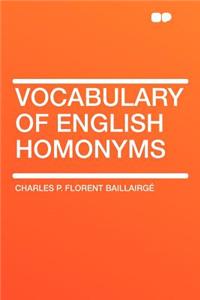 Vocabulary of English Homonyms