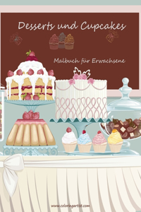 Malbuch mit Desserts und Cupcakes für Erwachsene 1