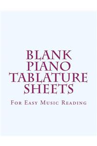 Blank Piano Tablature Sheets