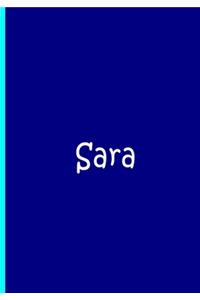 Sara - Blue Personalized Notebook / Journal / Blank Lined Pages / Soft Matte