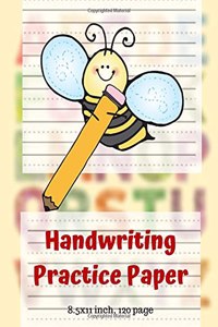 Kindergarten writing paper with lines for ABC kids