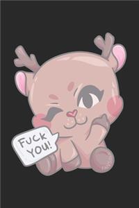 Christmas Fuck You Reindeer Notebook
