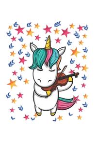 Stars Violine Music Unicorn Notebook