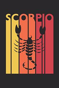 Retro Scorpio Notebook - Horoscope Journal - Zodiac Signs Diary - October November Birthday Scorpio Gift