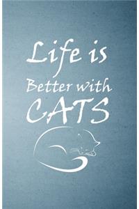 Life Is Better with Cats A5 Lined Notebook