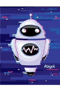 Abigail: Personalized Discreet Internet Website Password Journal or Organizer, Cute Robot Themed Birthday, Christmas, Best Friend Gifts for Kids, Teens, Girls, Women, Mom, Daughter, Sister, Grandma, Large Print Book, Size 8 1/2 X 11