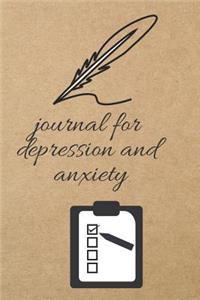 Journal for Depression and Anxiety: Blank Line Journal