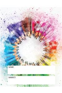 Colored Pencil Ruled Notebook for Students Back to School Journal: Medium College Ruled Notebook, 120 Page, Lined 8.5 X 11 in (21.59 X 27.94 CM)