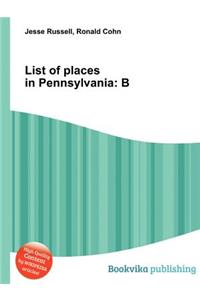 List of Places in Pennsylvania