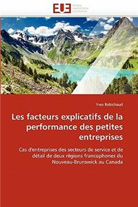 Les Facteurs Explicatifs de la Performance Des Petites Entreprises