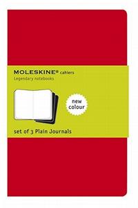 Moleskine Plain Cahier L - Red Cover (3 Set)