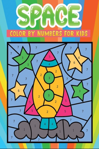 space color by numbers for kids