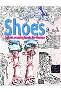 Gorgeous Shoes fashion coloring books for women