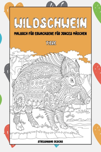 Malbuch für Erwachsene für junges Mädchen - Stressabbau-Designs - Tiere - Wildschwein