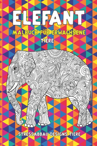 Malbuch für Erwachsene - Stressabbau Designs Tiere - Tiere - Elefant