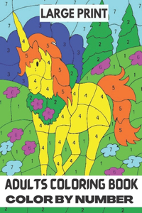Large Print Adult Coloring Book Color By Number