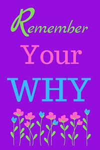 Remember Your Why Blank Lined Notebook Journal