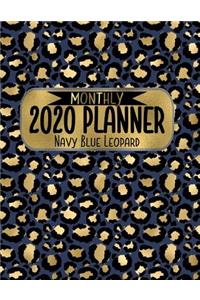 Monthly 2020 Planner Navy Blue Leopard