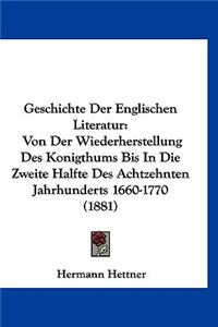 Geschichte Der Englischen Literatur