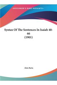 Syntax of the Sentences in Isaiah 40-66 (1901)