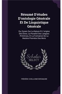 Résumé D'études D'ontologie Générale Et De Linguistique Générale
