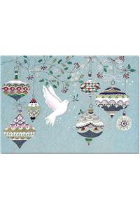 Dove and Ornaments Small Holiday Boxed Cards
