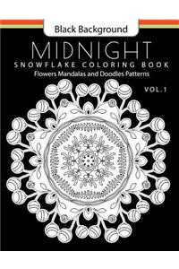 Snowflake Coloring Book Midnight Edition Vol.1