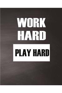 Work Hard Play Hard, Quote Inspiration Notebook, Dream Journal Diary, Dot Grid - Blank No lined -Graph Paper, 8