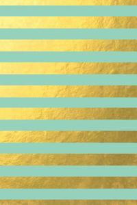 Mint Green Gold Stripes Notebook