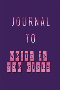 Journal To Write In For Girls