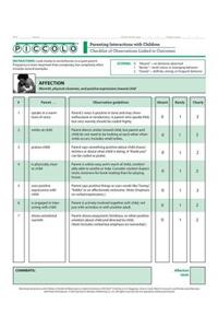 Parenting Interactions with Children: Checklist of Observations Linked to Outcomes (PICCOLO™) Tool