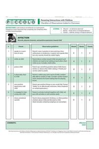 Parenting Interactions with Children: Checklist of Observations Linked to Outcomes (Piccolo(tm)) Tool