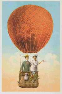 Vintage Journal Couple in Orange Balloon