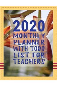 2020 Monthly Planner with ToDo List For Teachers