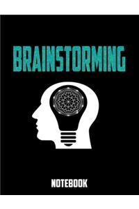 BRAINSTORMING Notebook - Large (8.5 x 11 inches) - 120 Pages- Black Cover