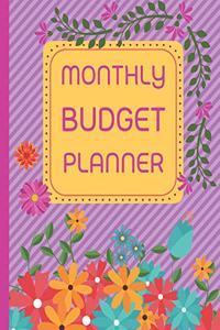 Monthly Budget Planner: Blossom Flower Purple 8.5x11" 12 Months Finance Planning Undated Organizer, Weekly Expense Tracker Bill