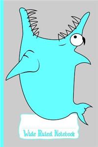 Blue Hungry Shark Wide Ruled Notebook