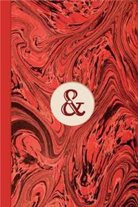 Monogram Symbol Ampersand Memo Marble Notebook (Regency Red Edition)