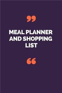 Meal Planner and Shopping List